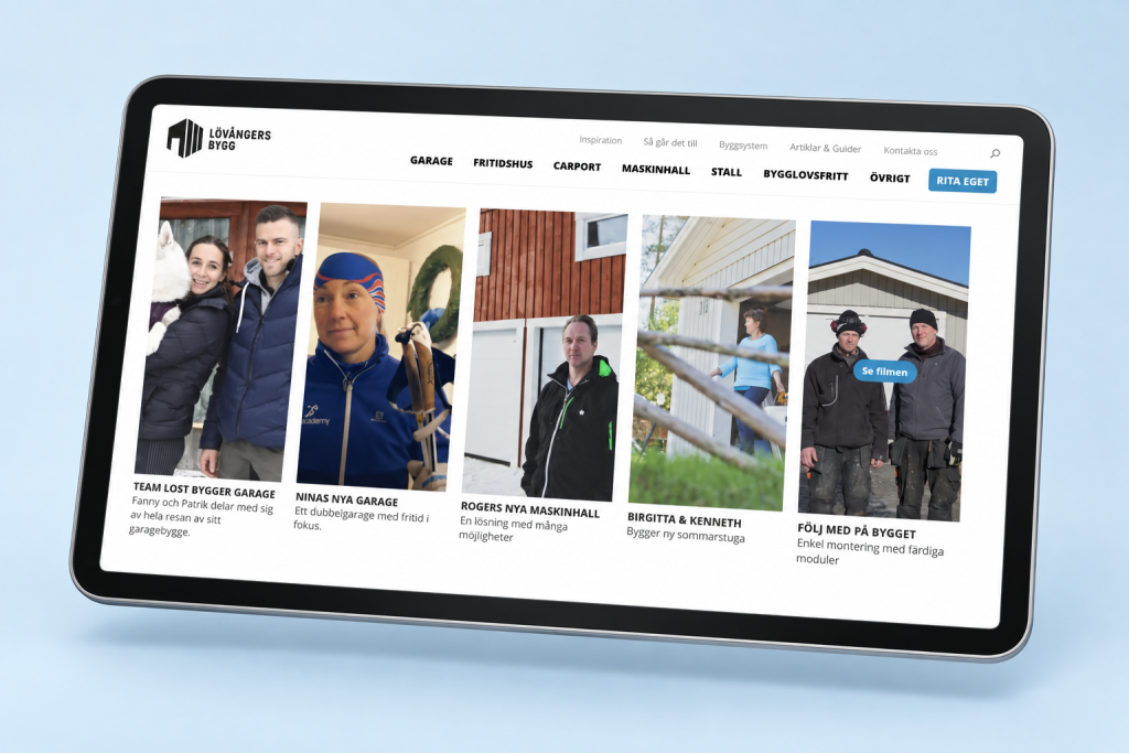 Inspirationssidan med färdiga byggnationer fotograferade hos kunder
